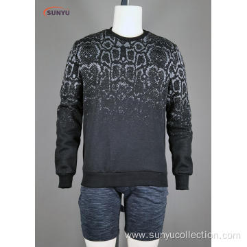 Men's jacquard long sleeve sweatshirt without hood